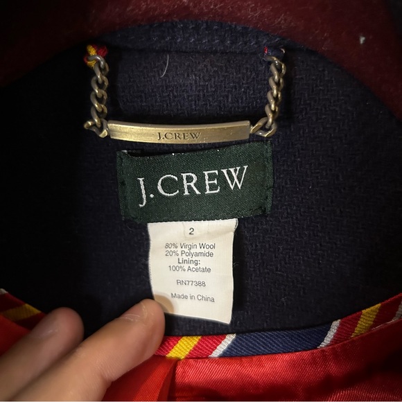 J. Crew Navy Blue Belted Double Breasted Peacoat - Picture 6 of 9